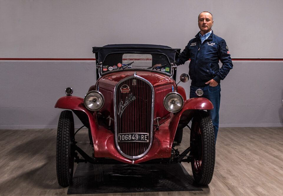 Massimo Bettinsoli classe 1968, Bresciano. L'ultima sfida sarà partecipare alla sua 16ª 1000 Miglia con una Lancia Lambda del 1929.